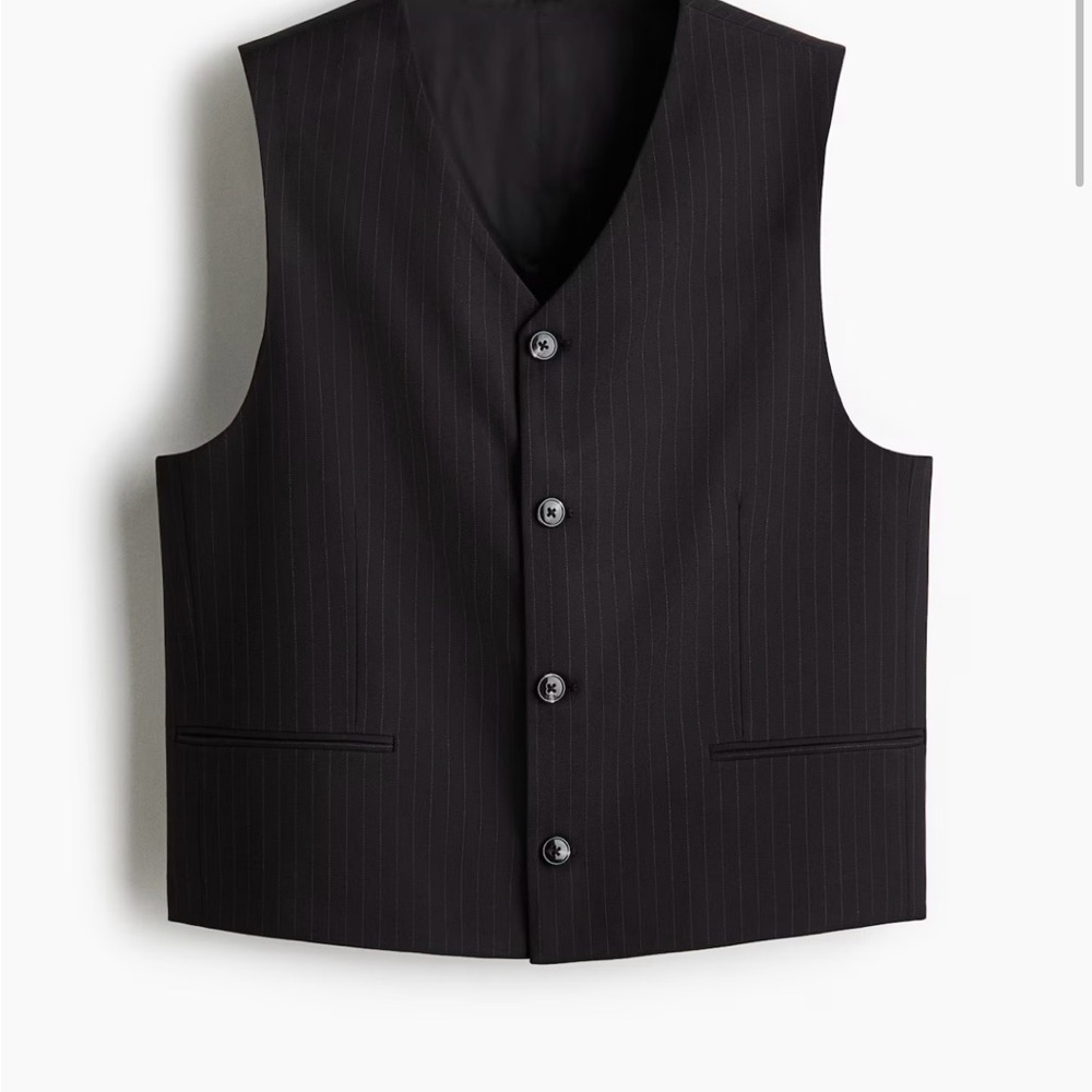 H&M Black Pinstripe Men's Vest